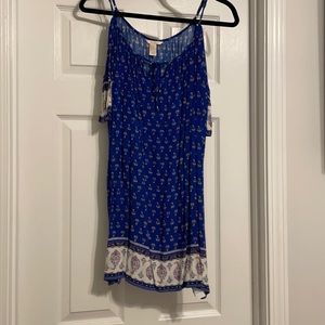 Open shoulder short sleeve sun dress